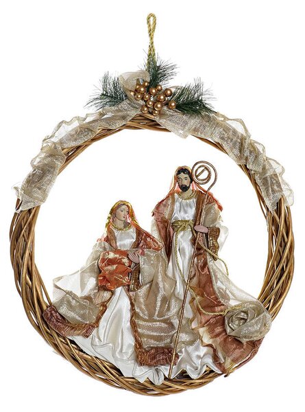 Advent wreathe DKD Home Decor Polyester (30 x 5 x 30 cm)