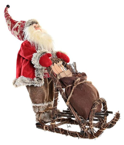 Decorative Figure DKD Home Decor Red Grey Wood Father Christmas 42 x 22 x 48 cm