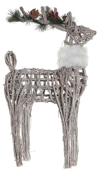 Christmas bauble DKD Home Decor White Reindeer 33 x 14 x 60 cm