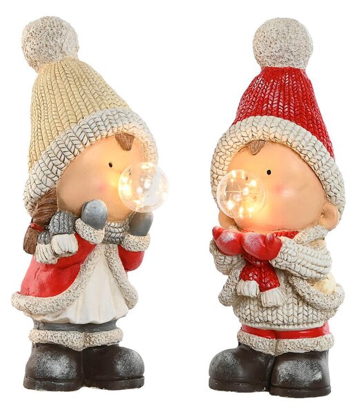 Christmas bauble Home ESPRIT White Red Beige 16,5 x 22 x 45 cm (2 Units)