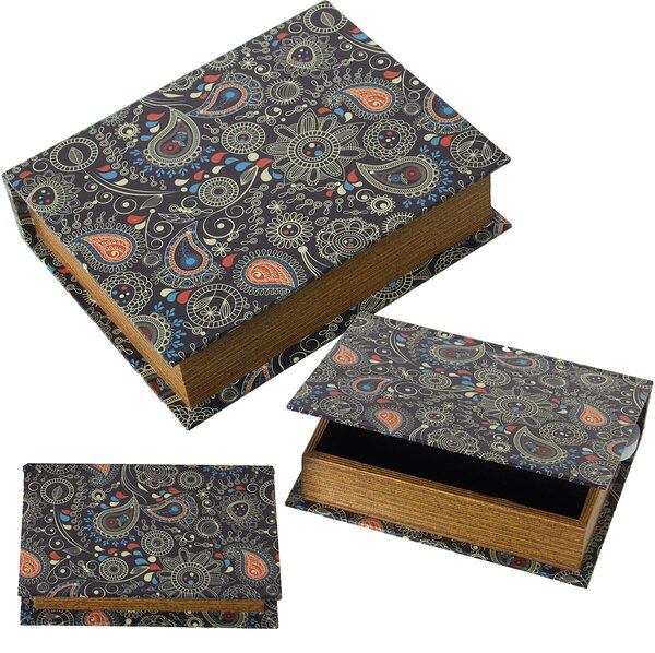 Set of decorative boxes Alexandra House Living Grey Wood 3 Pieces