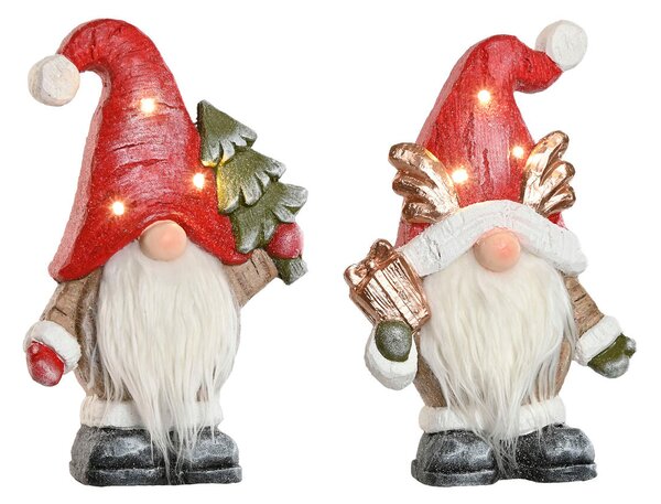 Christmas bauble Home ESPRIT White Red Gnome 25 x 11,5 x 38 cm (2 Units)