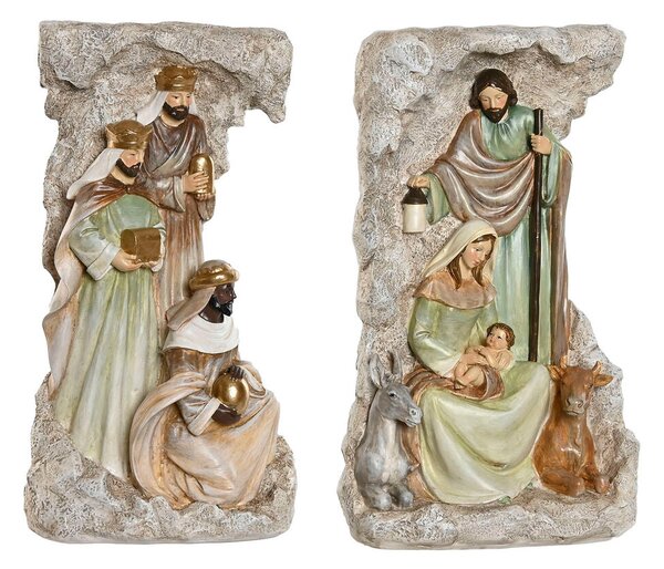 Christmas nativity set Home ESPRIT Multicolour Resin 19,5 x 11 x 31,5 cm (2 Units)