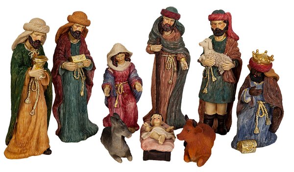 Set of Figures Romimex Multicolour Resin 9 x 20 x 9 cm Nativity/Bethlehem Three Kings 9 Pieces