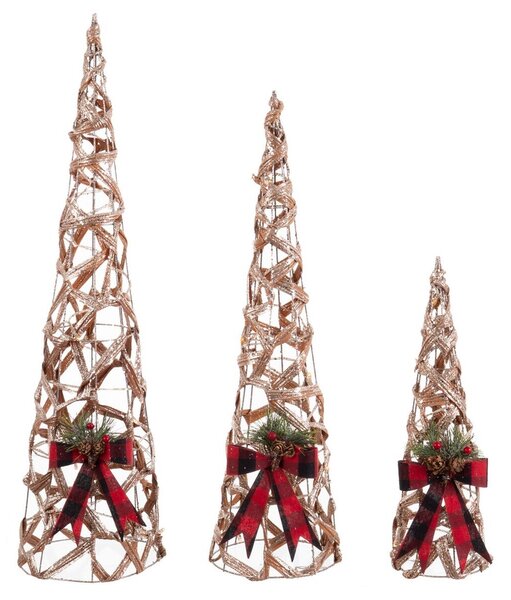 Christmas Tree Multicolour Natural Fibre 20 x 20 x 80 cm (3 Units)