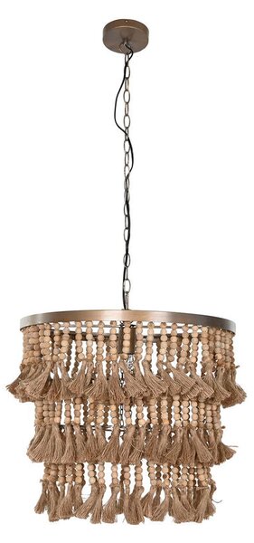 Ceiling Light Home ESPRIT Brown Natural Wood Metal 50 W 53 x 53 x 123 cm