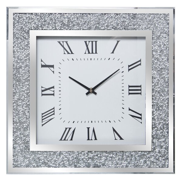 Wall Clock Alexandra House Living Silver Crystal Bright 40 x 40 x 4 cm