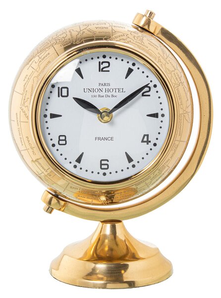 Table clock Alexandra House Living Golden Metal Globe 24 x 20 x 16 cm