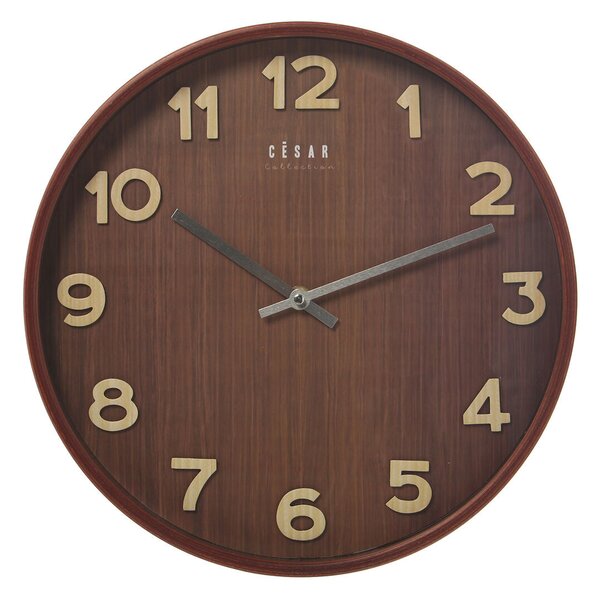 Wall Clock Alexandra House Living Brown Walnut Wood 32 x 4 x 32 cm