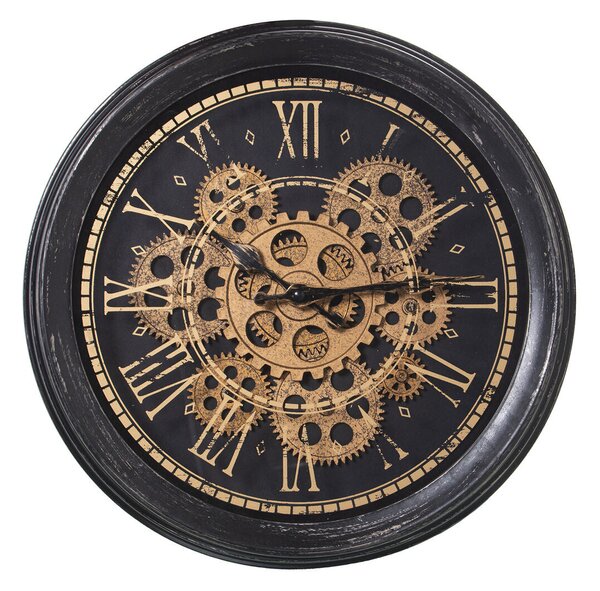 Wall Clock Alexandra House Living Black Golden Acrylic Plastic 36 x 7 x 36 cm