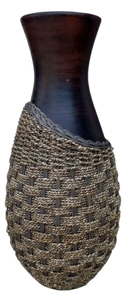 Vase Romimex Brown Rattan Terracotta 35 x 100 x 35 cm