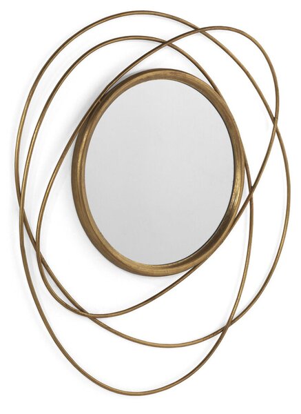 Hanging mirror Alexandra House Living Golden 76 x 84 x 3 cm