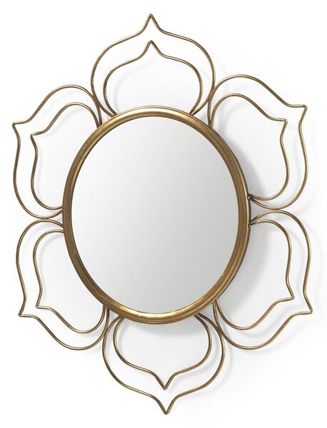 Hanging mirror Alexandra House Living Golden 66 x 76 x 2 cm