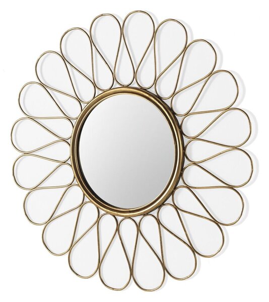 Hanging mirror Alexandra House Living Golden 100 x 100 x 2 cm