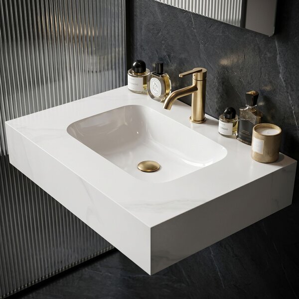 Wall-hung washbasin REA Aresa Belt White 70