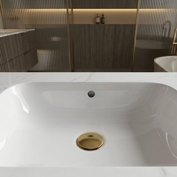 Wall-hung washbasin REA Aresa Belt White 70