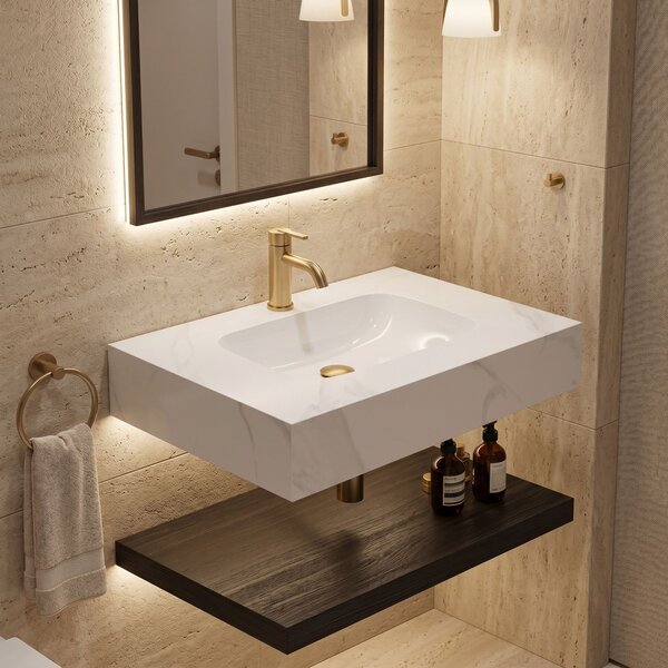 Wall-hung washbasin REA Aresa Belt White 70