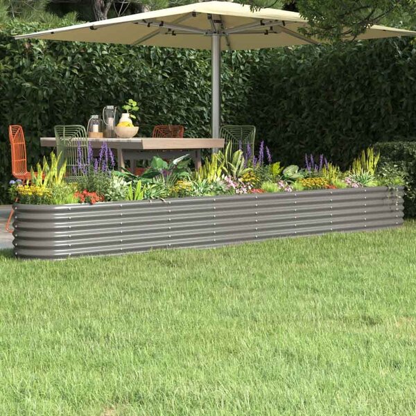 Modenza Oval 332 x 40 x 36cm Garden Galvanised Steel Planter in Grey