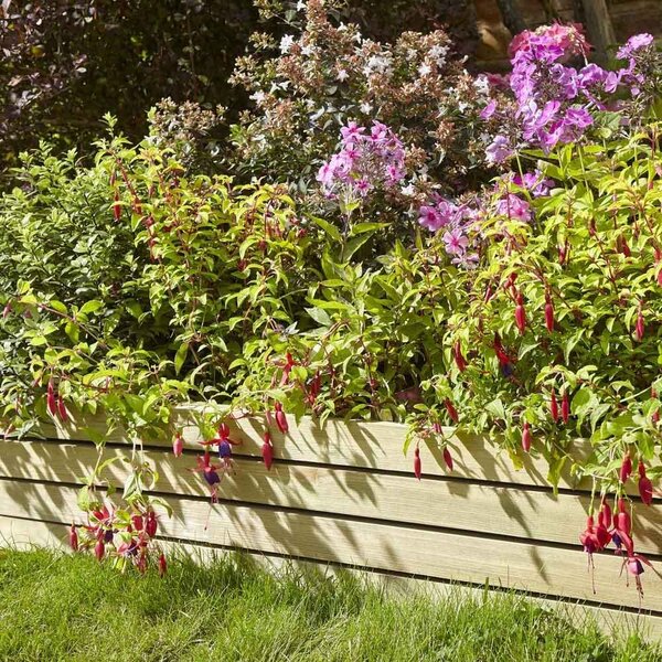 Bloomspace Wooden Garden Set Of 2 Border Fence 400 x 1200 in Natural