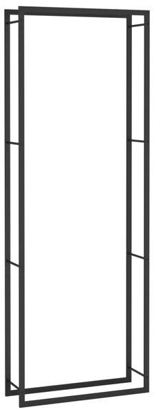 Firewood Rack Matt Black 80x28x222 cm Steel