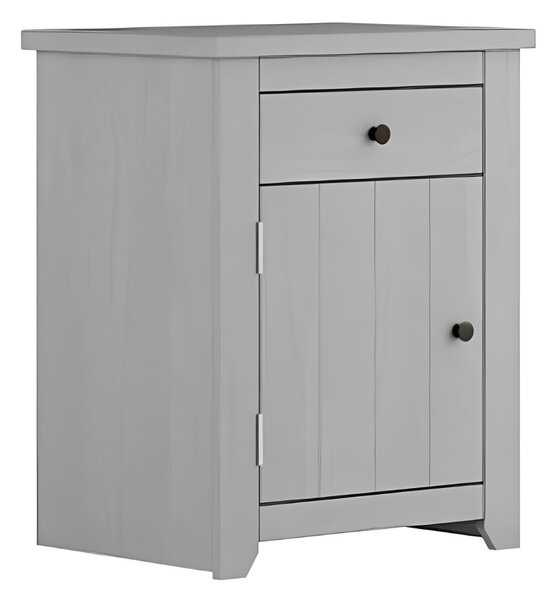 Havanan Wooden Bedside Cabinet With 1 Door 1 Drawer - Grey