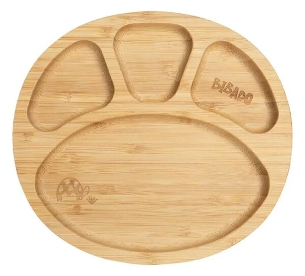 Bibado Natural Bamboo Suction Divider Plate - Fawn