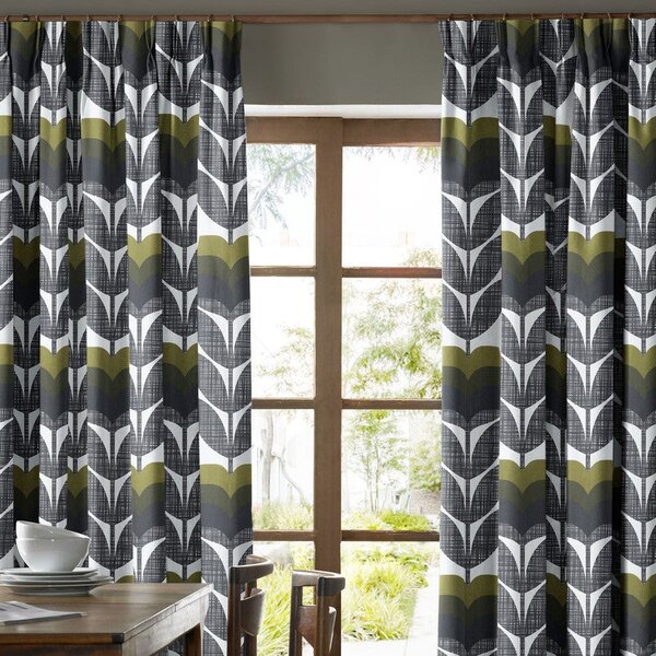 Orla Kiely Rose Bud Curtains Moss