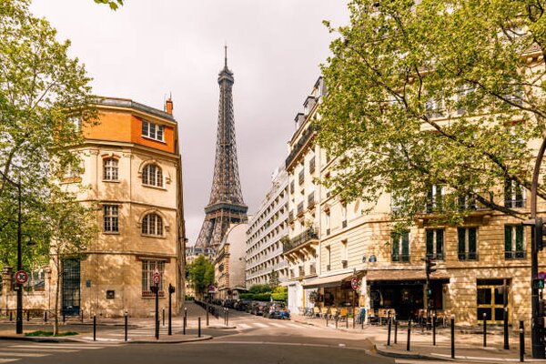 Photography Street in Paris with Eiffel Tower, France, Alexander Spatari