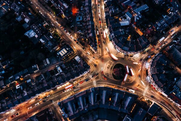 Photography A night-time aerial view of Muswell Hill in London, Karl Hendon