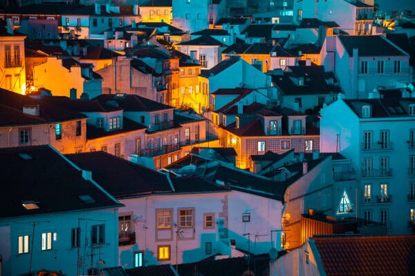 Photography Density of row houses in Lisbon old town, Chanachai Panichpattanakij