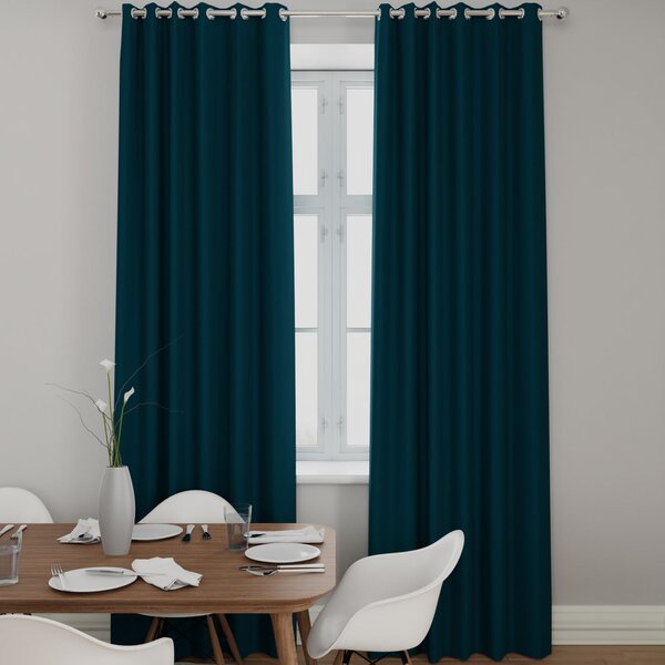 Clarence Velvet Curtains Petrol