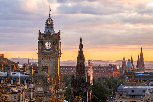 Photography Edinburgh Skyline, Balmoral Clocktower, Scotland, joe daniel price