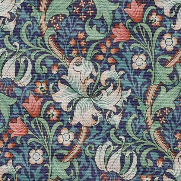 William Morris Golden Lily Outdoor Fabric Midnight