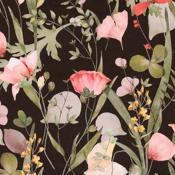 Linda Barker Alda 100% Cotton Fabric Black