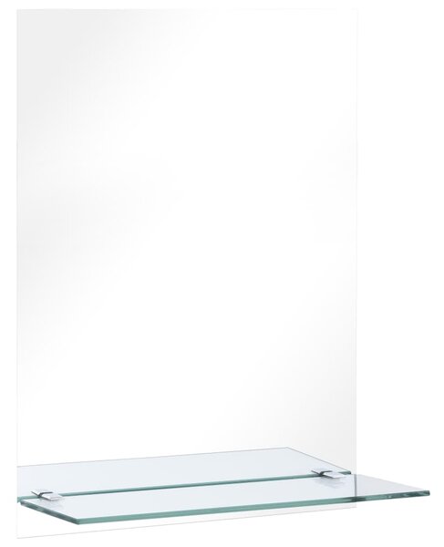 Wall Mirror with Shelf 30x50 cm Tempered Glass