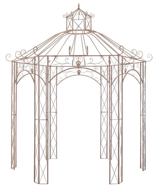 Garden Pavilion Antique Brown 3 m Iron