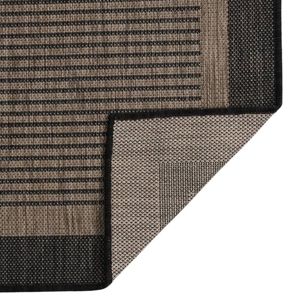 Outdoor Flatweave Rug 100x200 cm Dark Brown