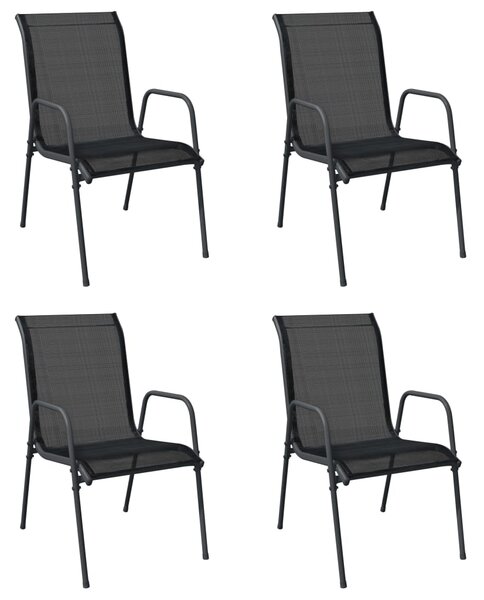 Garden Chairs 4 pcs Steel and Textilene Black