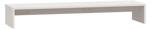 Monitor Stand White 100x27x15 cm Solid Wood Pine