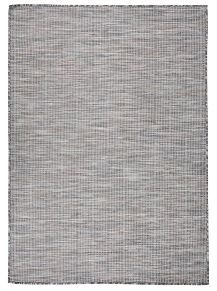 Outdoor Flatweave Rug 200x280 cm Brown and Blue
