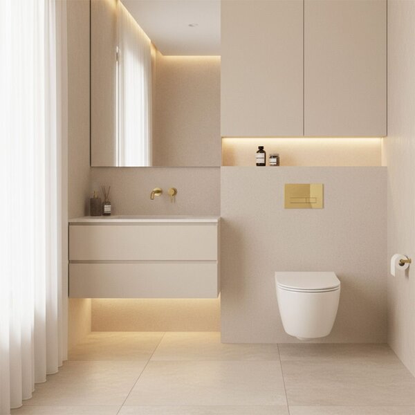 Toilet Flush Button Rea HD K011A-Q and Slim 024N Gold