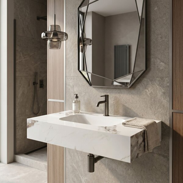 Wall-hung washbasin REA Aresa Cold Jade 80