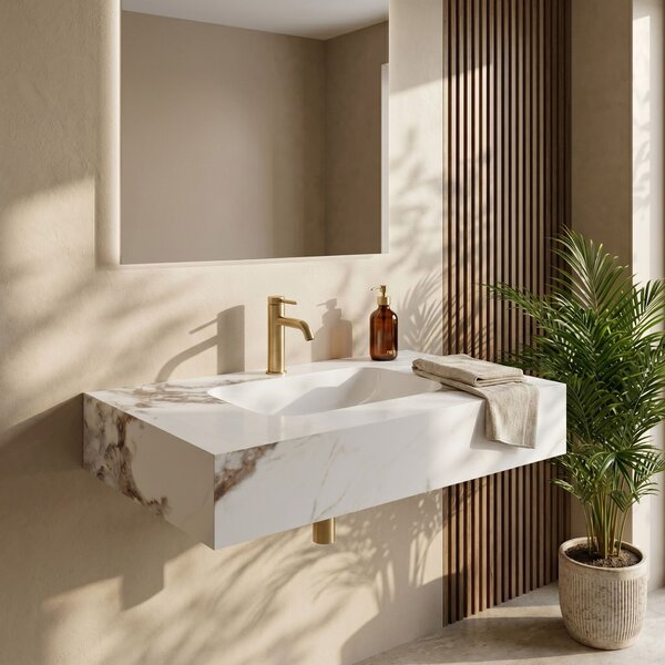 Wall-hung washbasin REA Aresa Cold Jade 80