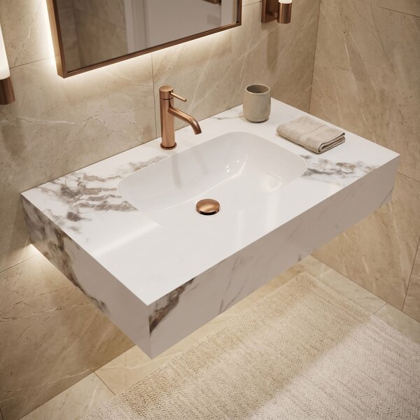 Wall-hung washbasin REA Aresa Cold Jade 80