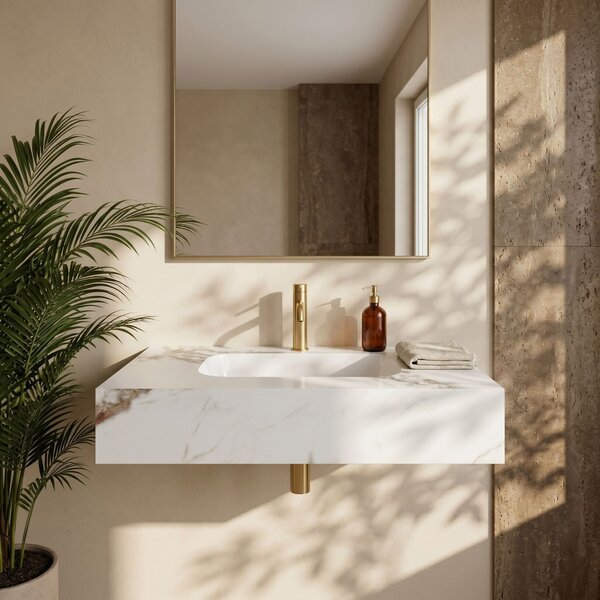 Wall-hung washbasin REA Aresa Cold Jade 80