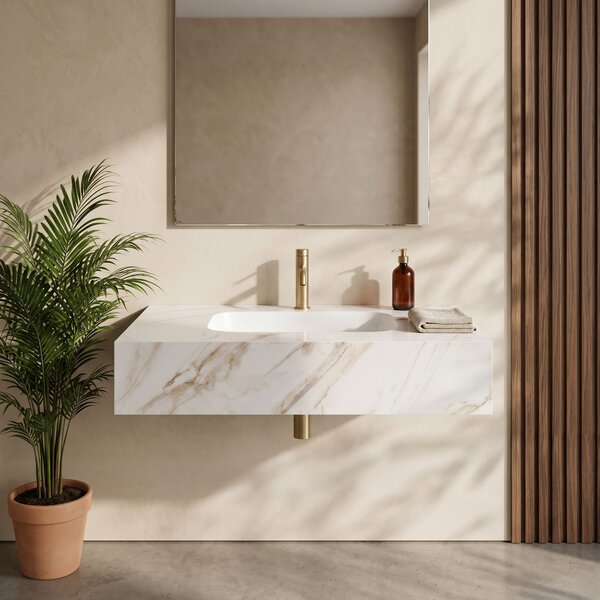 Wall-hung washbasin REA Aresa Grey Gold 80