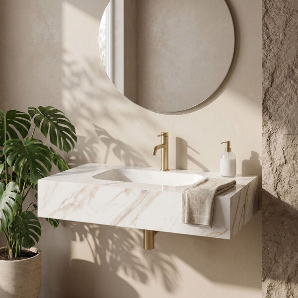 Wall-hung washbasin REA Aresa Grey Gold 80