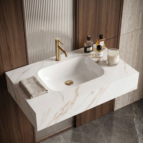 Wall-hung washbasin REA Aresa Grey Gold 80
