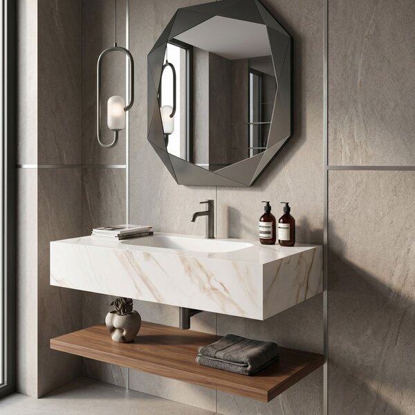 Wall-hung washbasin REA Aresa Grey Gold 80
