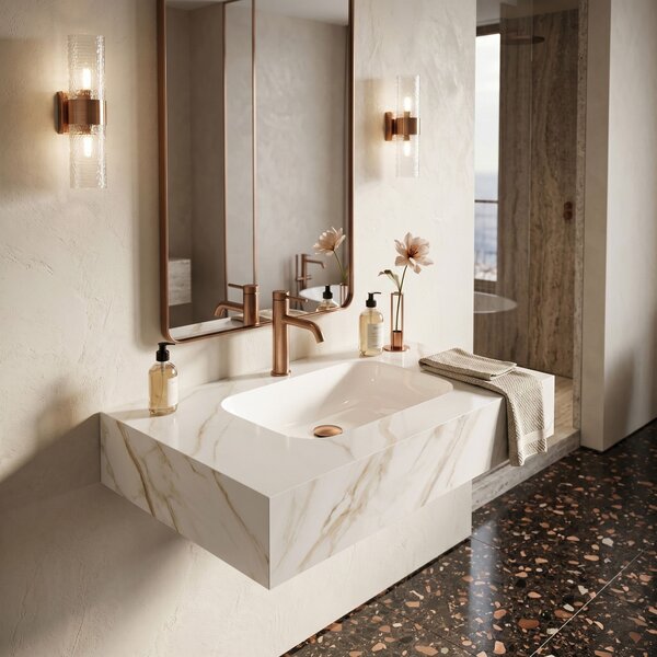 Wall-hung washbasin REA Aresa Grey Gold 80